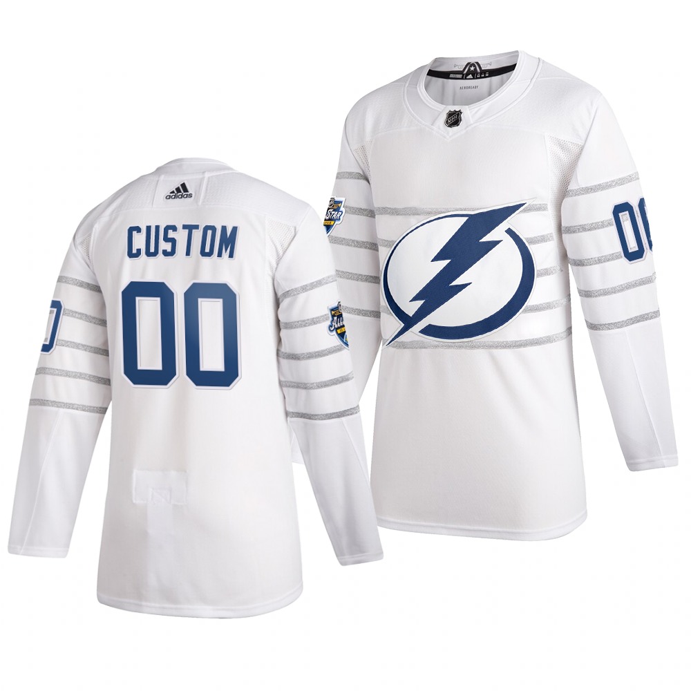 Men's 2020 NHL All-Star Game Tampa Bay Lightning Custom Authentic adidas White Jersey