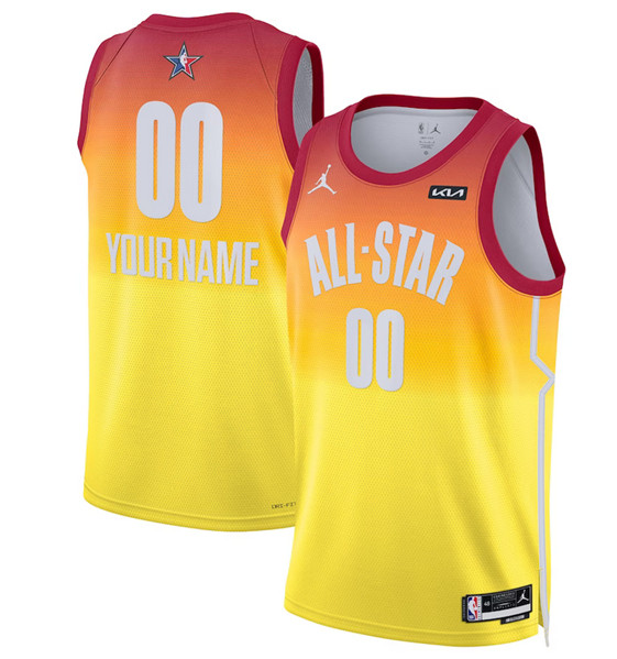 Men's 2023 All-Star Active Player Custom Orange Game Swingman Stitched Basketball Jersey