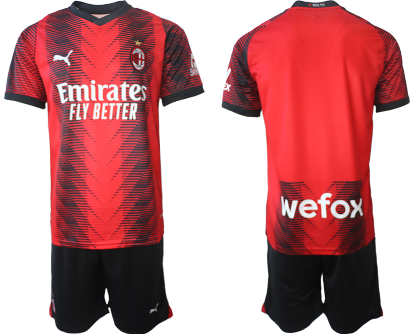 Men's AC Milan Custom Any name and number or Blank Home 2023-24 Soccer Jerseys