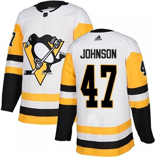 Men's Adam Johnson Pittsburgh Penguins #47 Adidas Authentic White Away Jersey