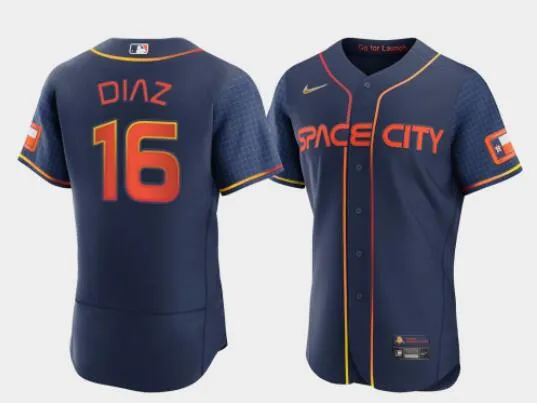 Men's Aledmys Diaz Houston Astros #16 2022 Space City Connect Jersey Navy Stitched Uniform