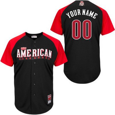 Men's American League Customized 2015 MLB All-Star Black Jersey