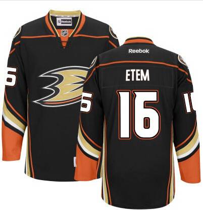 Men's Anaheim Ducks #16 Emerson Etem Black Third Jersey