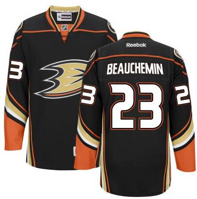 Men's Anaheim Ducks #23 Francois Beauchemin Black Third Jersey