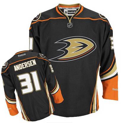 Men's Anaheim Ducks #31 Frederik Andersen Black Third Jersey