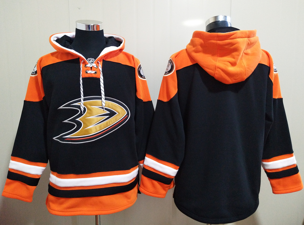 Men's Anaheim Ducks Blank Black All Stitched Hooded Sweatshirt Ageless Must-Have Lace-Up Pullover Hoodie