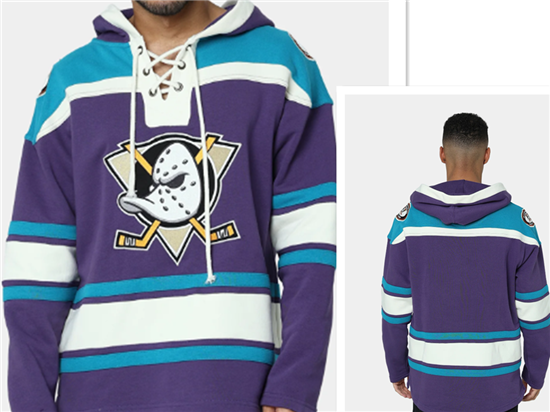 Men's Anaheim Ducks Purple Blank All Stitched Hooded Sweatshirt