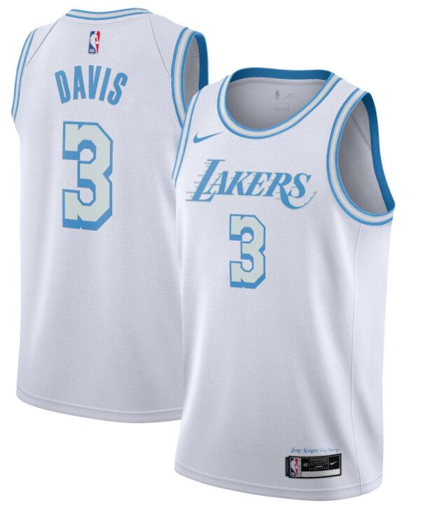 Men's Anthony Davis Los Angeles Lakers #3 Nike 2020-21 Swingman City Edition Jersey White