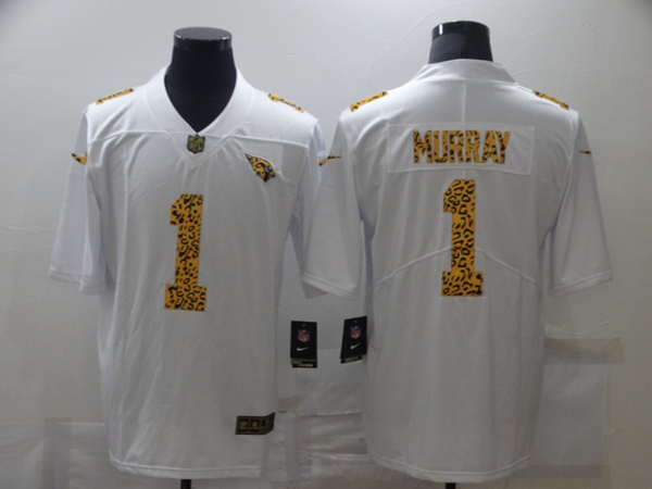 Men's Arizona Cardinals #1 Kyler Murray 2020 White Leopard Print Fashion Limited Stitched Jersey