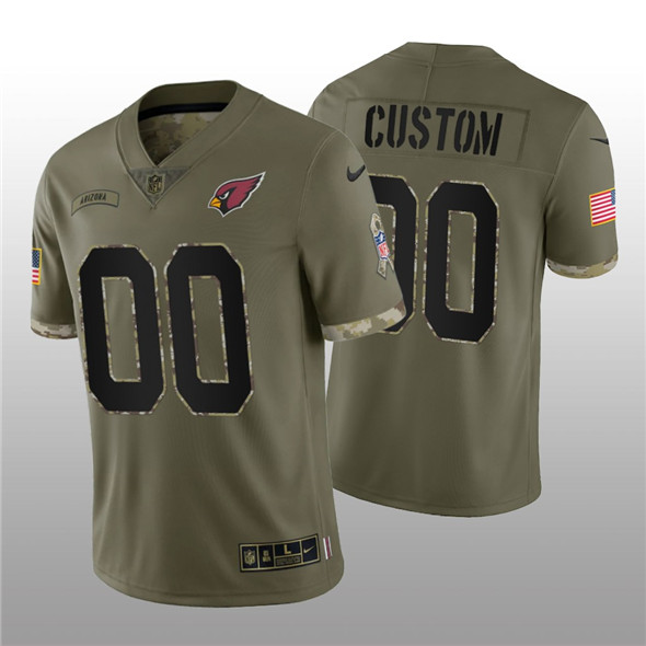 Men's Arizona Cardinals ACTIVE PLAYER Custom 2022 Olive Salute To Service Limited Stitched Jersey