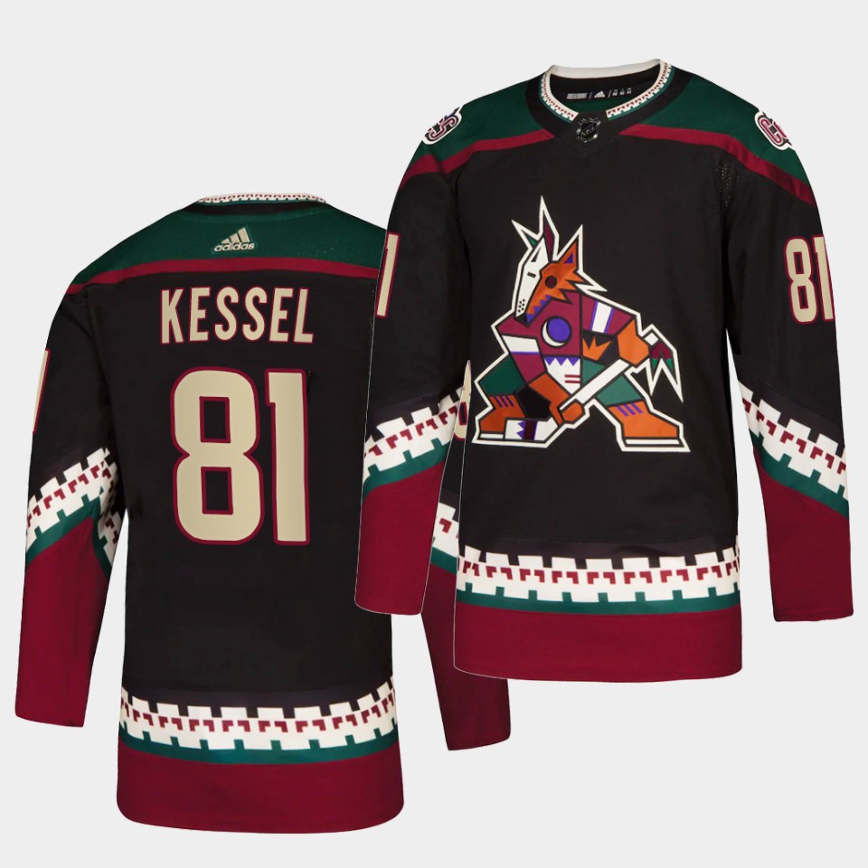 Men's Arizona Coyotes #81 Phil Kessel Throwback Kachina Black Jersey