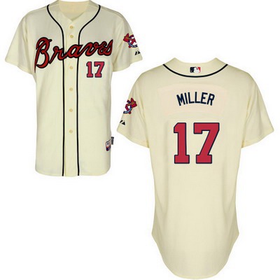 Men's Atlanta Braves #17 Shelby Miller Cream Jersey