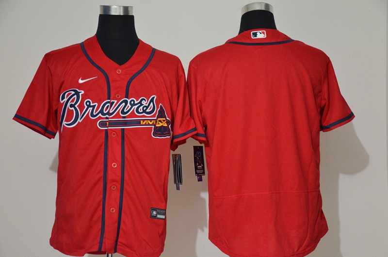 Men's Atlanta Braves Blank Red Stitched MLB Flex Base Nike Jersey