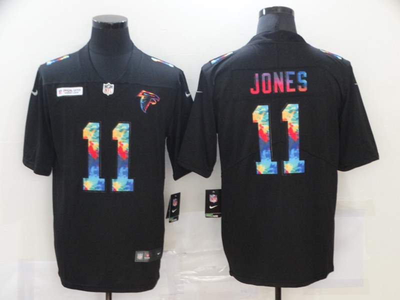 Men's Atlanta Falcons #11 Julio Jones Multi-Color Black 2020 NFL Crucial Catch Vapor Untouchable Nike Limited Jersey