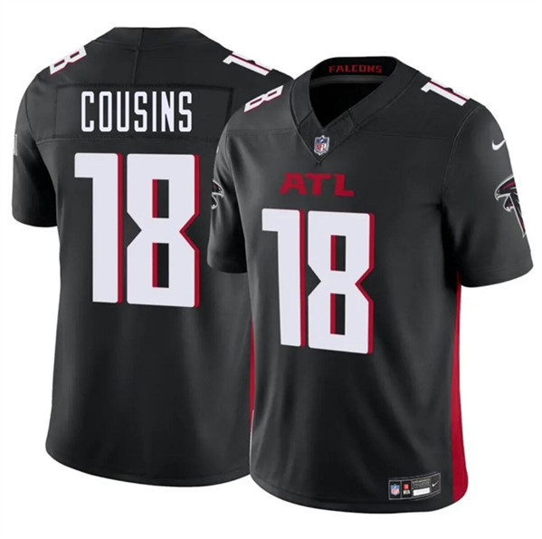 Men's Atlanta Falcons #18 Kirk Cousins Black 2023 F.U.S.E. Vapor Untouchable Limited Football Stitched Jersey