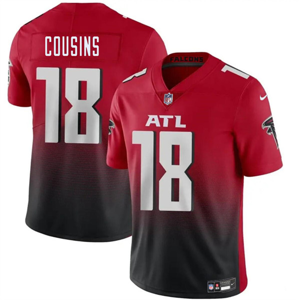 Men's Atlanta Falcons #18 Kirk Cousins Red Black Vapor Untouchable Limited Football Stitched Jersey