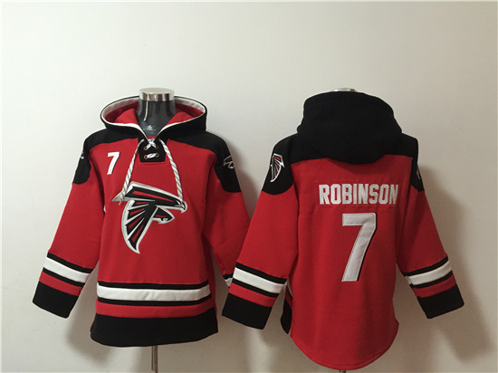 Men's Atlanta Falcons #7 Bijan Robinson Red Ageless Must-Have Lace-Up Pullover Hoodie_副本