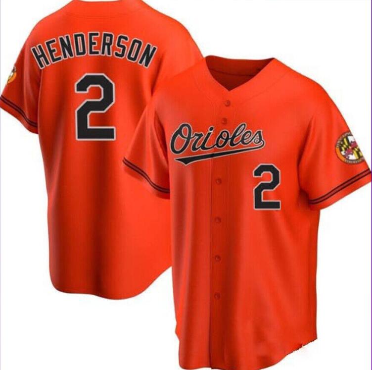 Men's Baltimore Orioles #2 Gunnar Henderson  Baseball Orange Jersey 2023 Season Fan Made