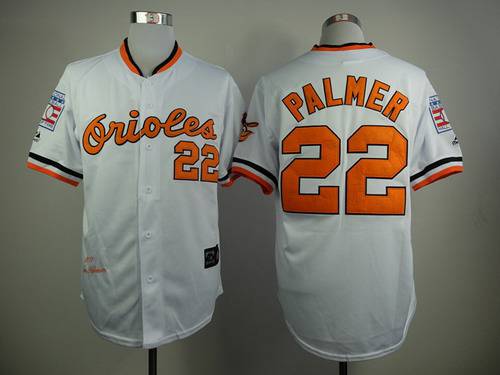 Men's Baltimore Orioles #22 Jim Palmer 1970 Hall of Fame White Throwback Jersey