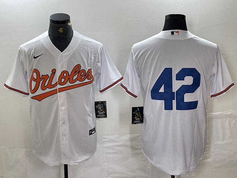 Men's Baltimore Orioles #42 Jackie Robinson White Stitched Cool Base Nike Jersey