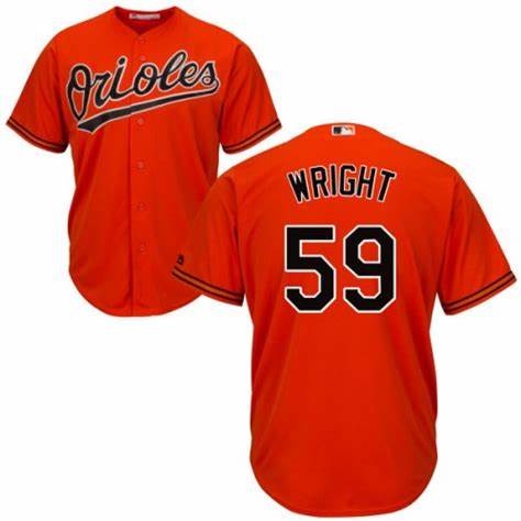 Men's Baltimore Orioles #59 Mike Wright Jr. Replica Orange Cool Base Jersey