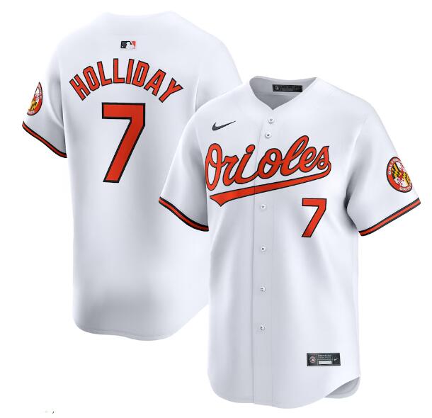 Men's Baltimore Orioles #7 Jackson Holliday Nike White Home Limited Player Jersey