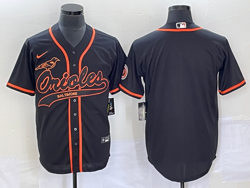 Men's Baltimore Orioles Black Cool Base Stitched Baseball Jersey