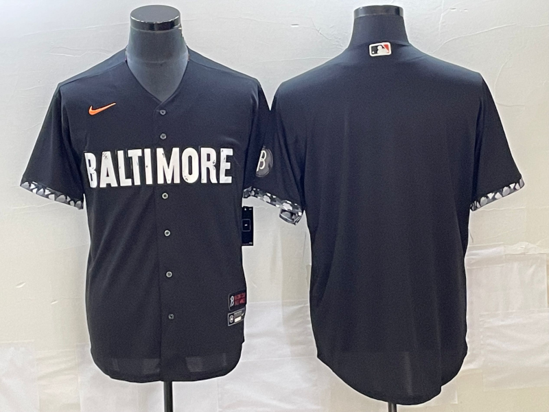 Men's Baltimore Orioles Blank Black 2023 City Connect Cool Base Stitched Jersey