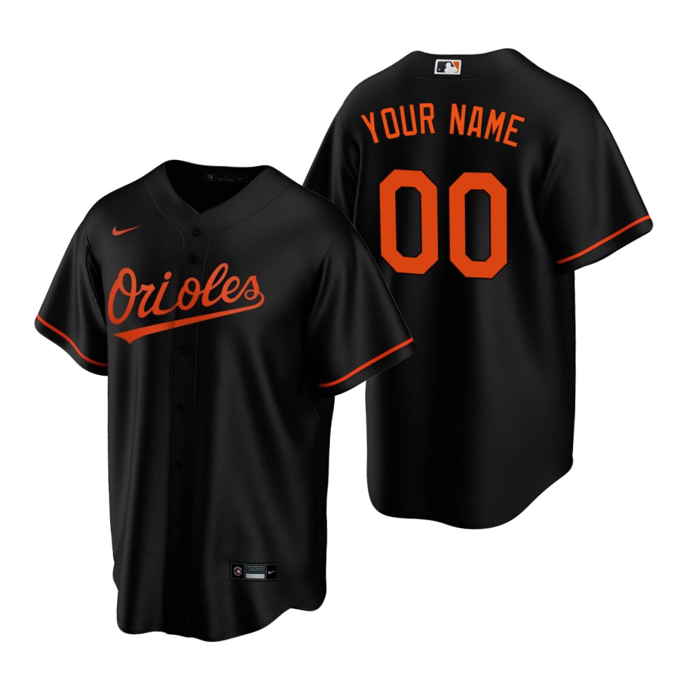 Men's Baltimore Orioles Custom Nike Black Stitched MLB Cool Base Jersey