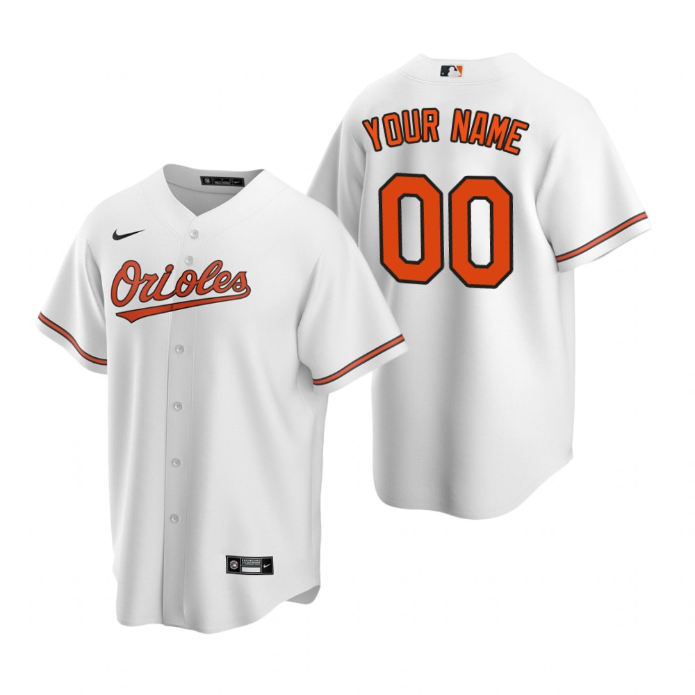 Men's Baltimore Orioles Custom Nike White 2020 Stitched MLB Cool Base Home Jersey
