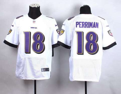Men's Baltimore Ravens #18 Breshad Perriman Nike White Elite Jersey