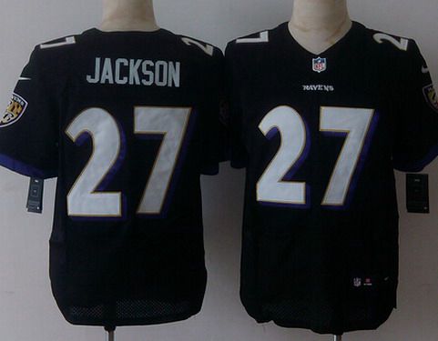 Men's Baltimore Ravens #27 Asa Jackson 2013 Nike Black Elite Jersey