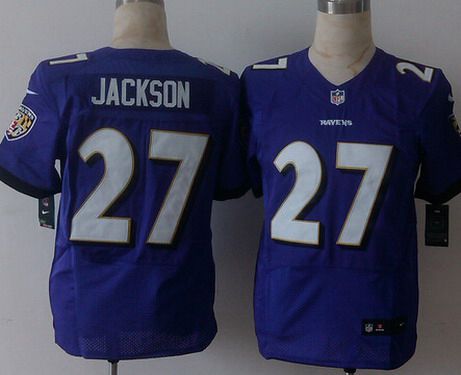 Men's Baltimore Ravens #27 Asa Jackson 2013 Nike Purple Elite Jersey