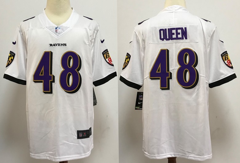 Men's Baltimore Ravens #48 Patrick Queen White 2020 Vapor Untouchable Stitched NFL Nike Limited Jersey