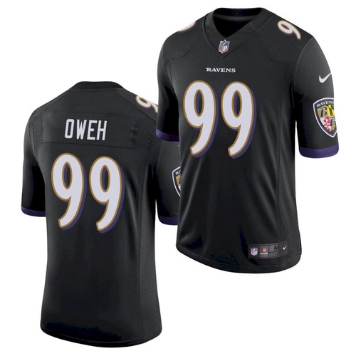 Men's Baltimore Ravens #99 Jayson Oweh Black 2021 Limited Football Jersey