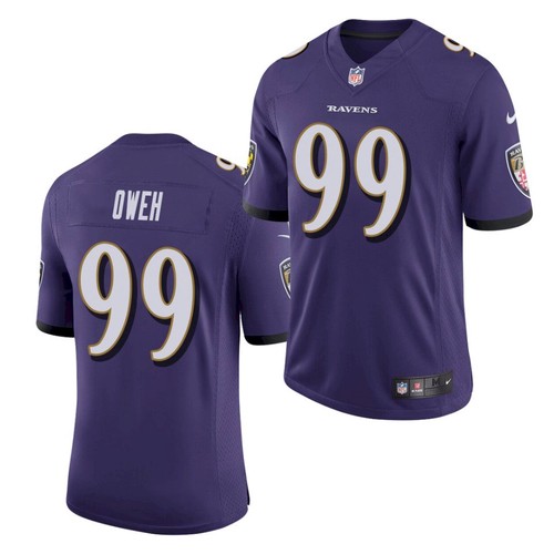 Men's Baltimore Ravens #99 Jayson Oweh Purple 2021 Limited Football Jersey