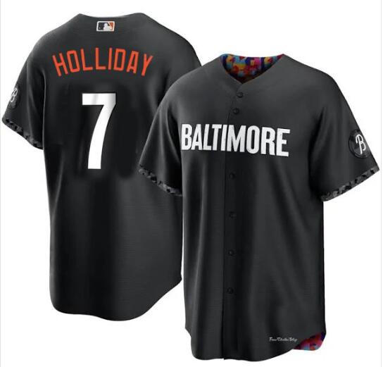 Men's Baltimore orioles #7 jackson holliday city connect Black jersey