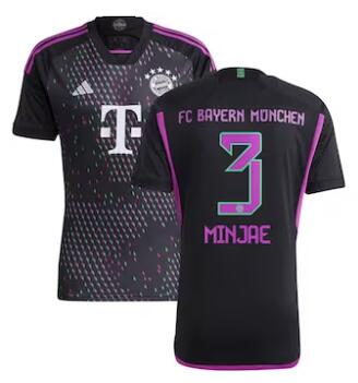 Men's Bayern Munich #3 Kim Min-jae adidas 2023-24 Away Replica Player Jersey - Black