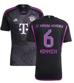 Men's Bayern Munich #6 Joshua Kimmich adidas 2023-24 Away Replica Player Jersey - Black