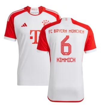 Men's Bayern Munich #6 Joshua Kimmich adidas 2023-24 Home Replica Jersey - White