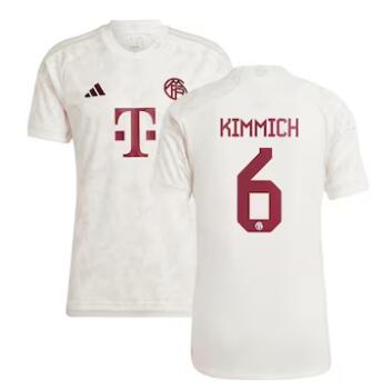 Men's Bayern Munich #6 Joshua Kimmich adidas 2023-24 Third Replica Jersey - White