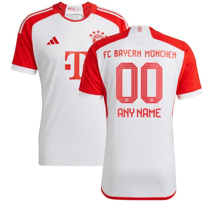Men's Bayern Munich Custom any name and number adidas 2023-24 Home white Jersey