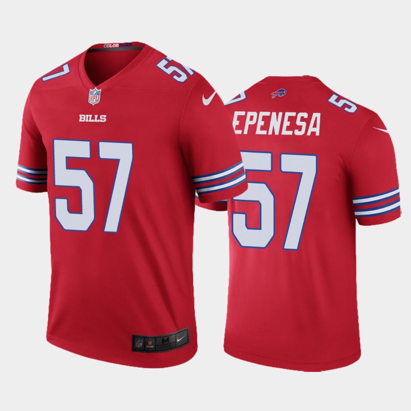 Men's Bills #57 A.J. Epenesa Red Jersey Color Rush Legend Jersey