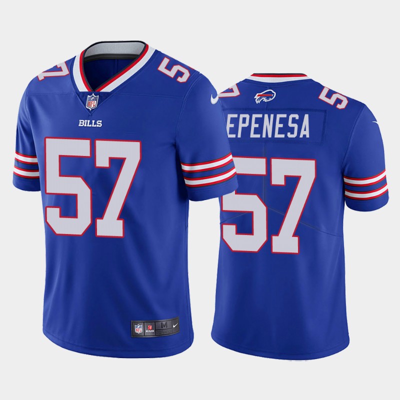 Men's Bills #57 A.J. Epenesa Royal Vapor Limited Jersey 2020 NFL Draft Jersey