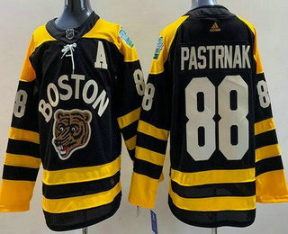 Men's Boston Bruins #88 David Pastrnak Black 2023 Winter Classic Authentic