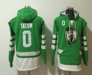 Men's Boston Celtics #0 Jayson Tatum NEW Green Pocket Stitched NBA Pullover Hoodie