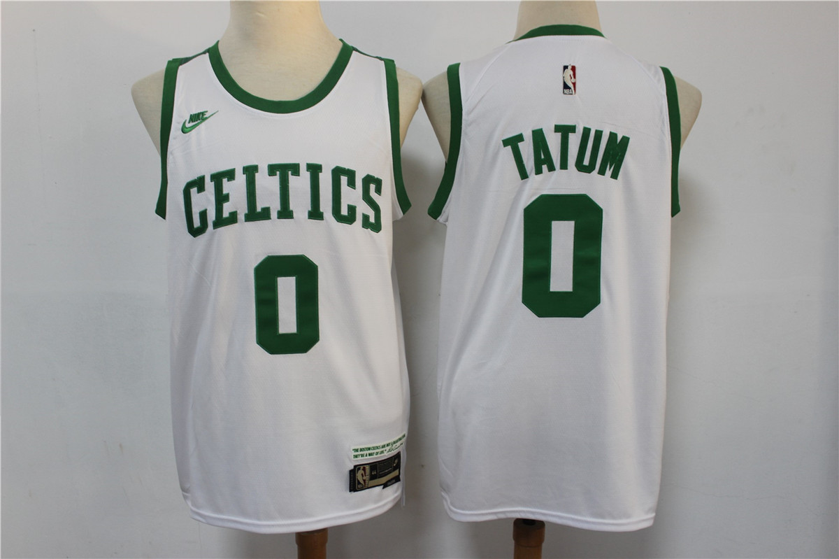 Men's Boston Celtics #0 Jayson Tatum White NEW 2022 Nike City Edition Stitched Swingman Jersey