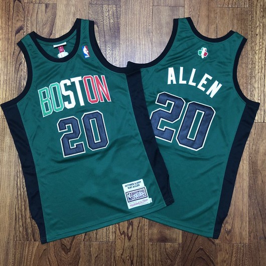 Men's Boston Celtics #20 Ray Allen Green 2007 Hardwood Classics Soul AU Throwback Jersey