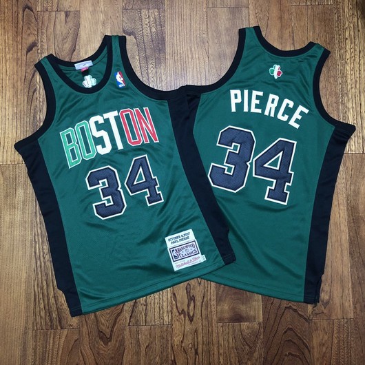 Men's Boston Celtics #34 Paul Pierce Green 2007 Hardwood Classics Soul AU Throwback Jersey