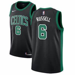 Men's Boston Celtics #6 Bill Russell Black Basketball Swingman Statement Edition Jersey
